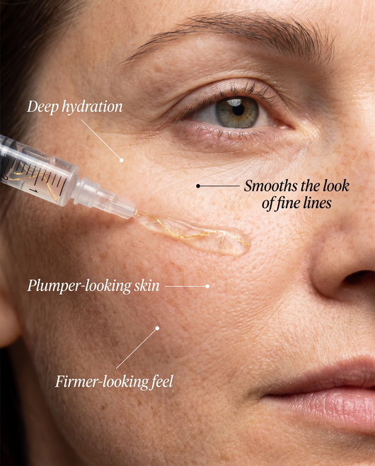 Golden-thread ampoule applied under the eye